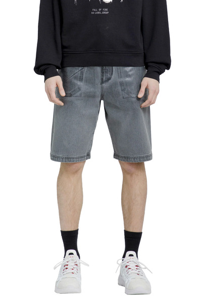  Washed Waxed Denim Shorts 