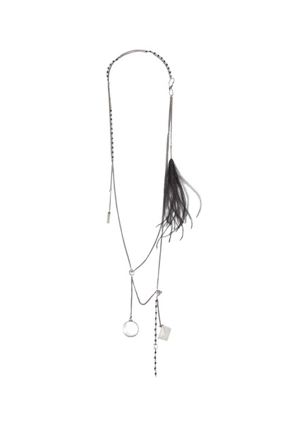  Afsar Beaded Necklace With Feathers 