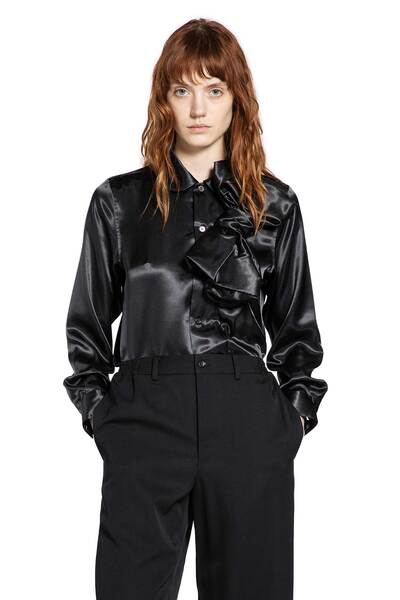  Shiny Satin Bowtie Shirt 