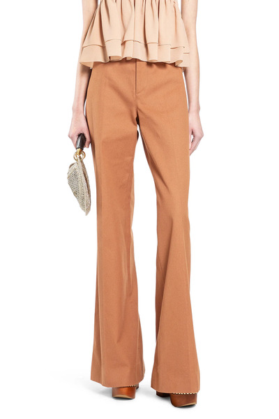  Flared Cotton Canvas Trousers 