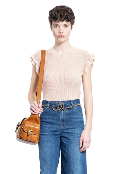  Short Sleeve Knit Top In Wool 