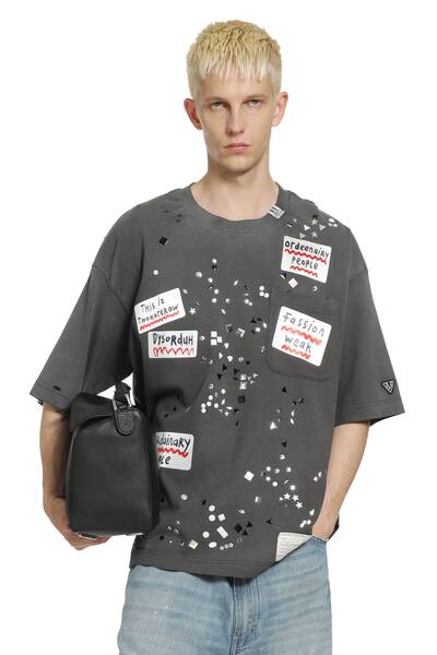  Embellished Sticker T-shirt 