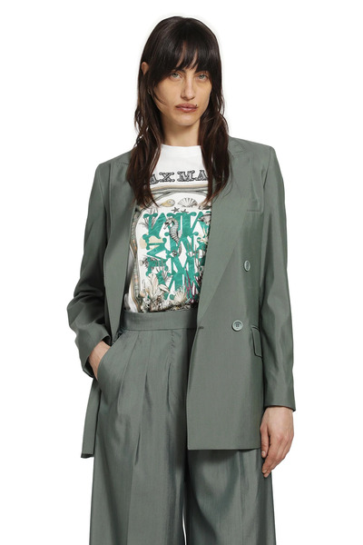  Double-breasted Wool And Silk Blazer 