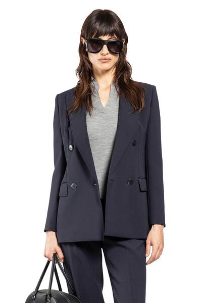  Fitted Wool Crepe Blazer 
