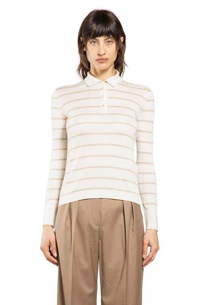  Striped Cashmere Silk Polo 