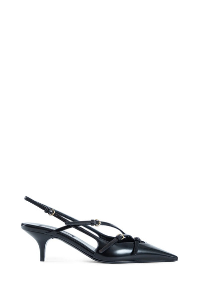  Brushed Leather Slingbacks With Buckles 