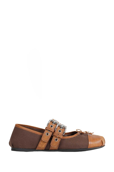  Canvas And Leather Ballerinas 