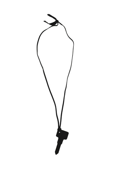  Leather Covered Key With Ribbon 