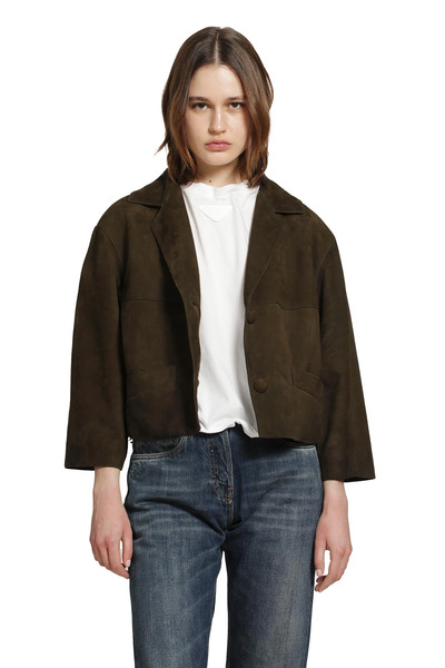 Cropped Suede Jacket 