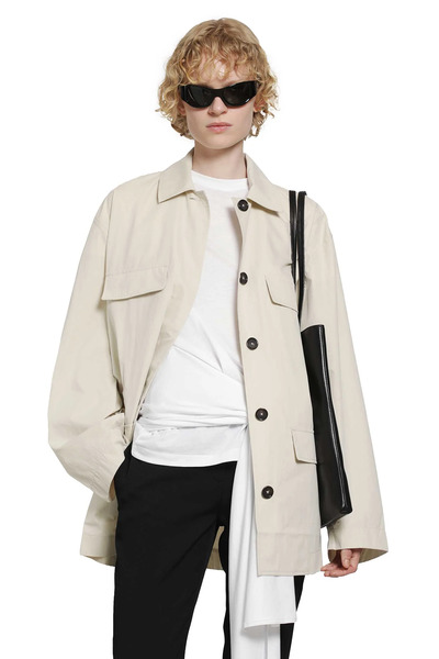  Collared Drawstring Jacket 