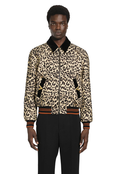  Leopard Print Wool Drape Jacket 