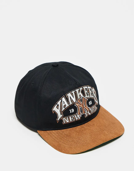  47 Brand Gorra De Béisbol Negra Y Marrón Con Visera De Ante, Cierre Regulable Y Detalle De Los Ny Yankees De 47 Brand-multicolor 