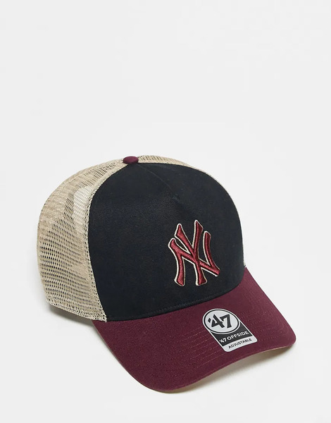  47 Brand Gorra De Camionero Burdeos Multicolor Con Visera En Contraste Y Diseño De Los Ny Yankees Offside De 47 Brand 
