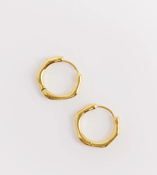  Abbott Lyon Pendientes De Aro Dorados Efecto Fundido De Acero Inoxidable Chapado En Oro De 18 Quilates De Abbott Lyon 