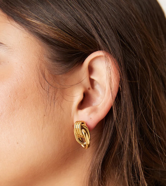  Abbott Lyon Pendientes De Botón Con Diseño Anudado De Acero Inoxidable Resistente Al Agua Chapados En Oro De 18 Quilates De Abbott Lyon-dorado 