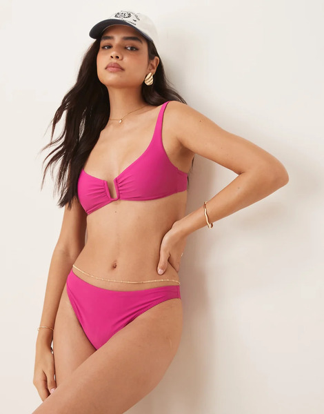  Abercrombie & Fitch Braguitas De Bikini Brasileñas Color Frambuesa Anudadas A Los Laterales De Abercrombie & Fitch (parte De Un Conjunto)-rosa 