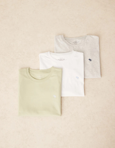  Abercrombie & Fitch Pack De 3 Camisetas De Varios Colores De Manga Corta Con Logo De Icono De Abercrombie & Fitch-multicolor 