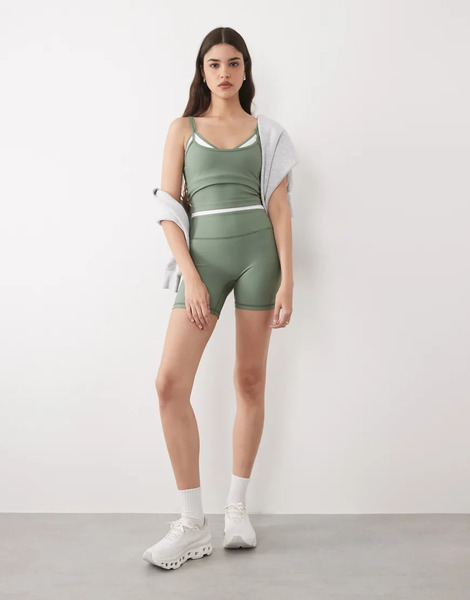  Abercrombie & Fitch Abercrombie & Fitch Ypb - Parte De Un Conjunto - Pantalones Cortos Deportivos Verde Oscuro Moldeadores 