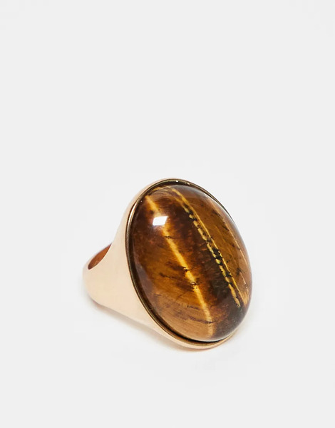  Accessorize Anillo Marrón Con Piedra Llamativa De Accessorize-brown 