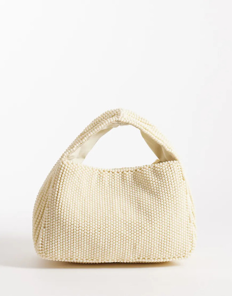  Accessorize Bolso De Mano Amarillo Crema De Cuentas De Accessorize 