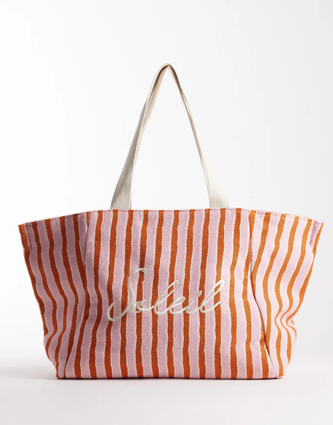  Accessorize Bolso Tote Playero A Rayas Rosas Soleil De Accessorize 