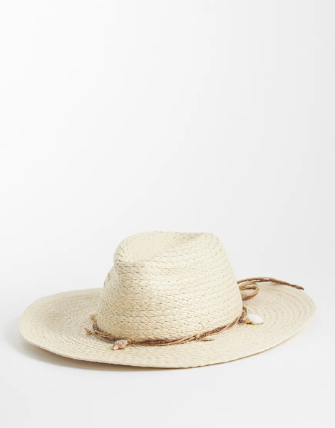  Accessorize Sombrero Vaquero Blanco Con Charm De Concha De Accessorize 