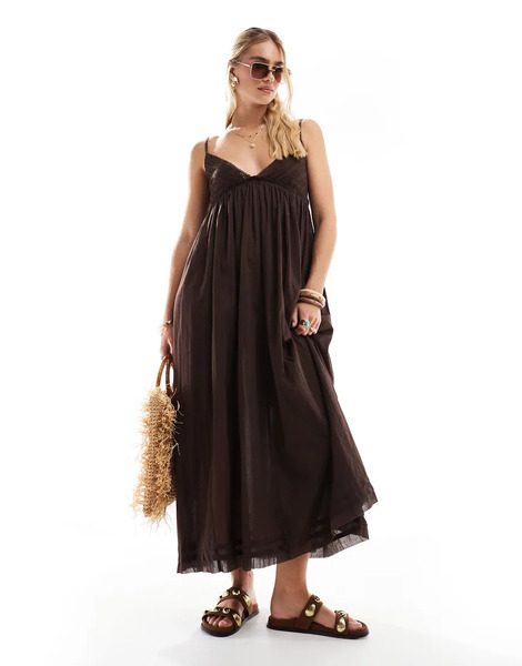  Accessorize Vestido Playero Midi Marrón De Accessorize 