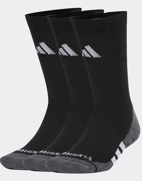  Adidas Performance Pack De 3 Pares De Calcetines De Color Negro, Gris Oscuro Jaspeado Y Blanco Acolchados De Caña Alta Grip Climacool Cushioned De Adidas Performance 