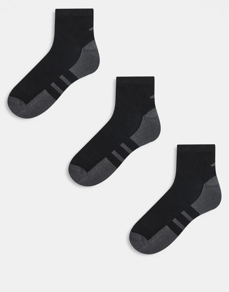  Adidas Performance Pack De 3 Pares De Calcetines Tobilleros De Color Negro Y Gris Essentials De Adidas Running-multicolor 