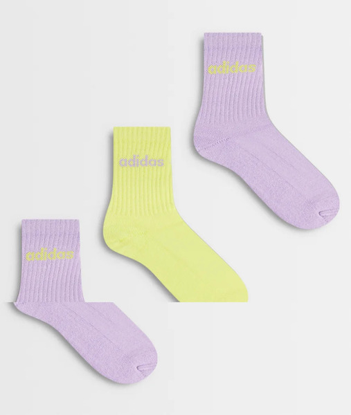  Adidas Performance Adidas Performance - Three Stripes Studios - Pack De 3 Pares De Calcetines Deportivos Morados Y Amarillos-violeta 
