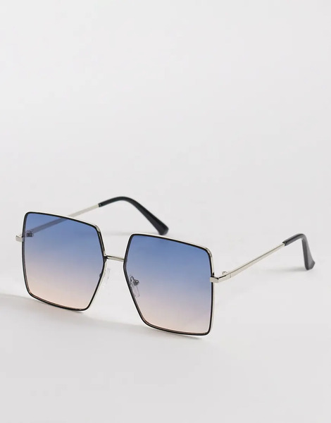  Aj Morgan Gafas De Sol Negras Cuadradas Grandes De Metal Con Lentes Azules Degradadas The Big Screen De Aj Morgan-negro 
