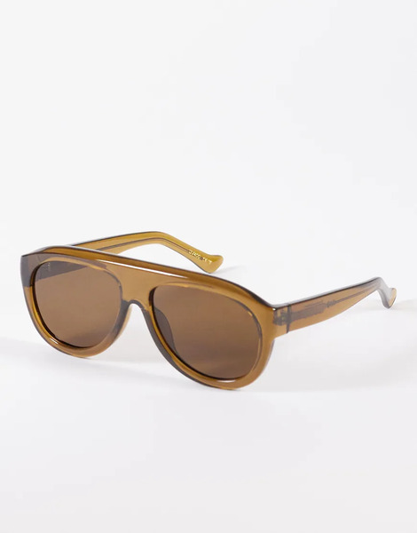  A.kjaerbede Gafas De Sol Ahumadas Transparentes De Estilo Aviador Envolvente Extragrande Rio De A.kjaerbede-brown 