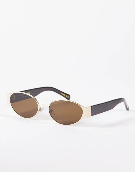  A.kjaerbede Gafas De Sol Doradas Y Marrón Medio Efecto Carey Con Montura Ovalada De Metal Bella De A.kjaerbede-dorado 