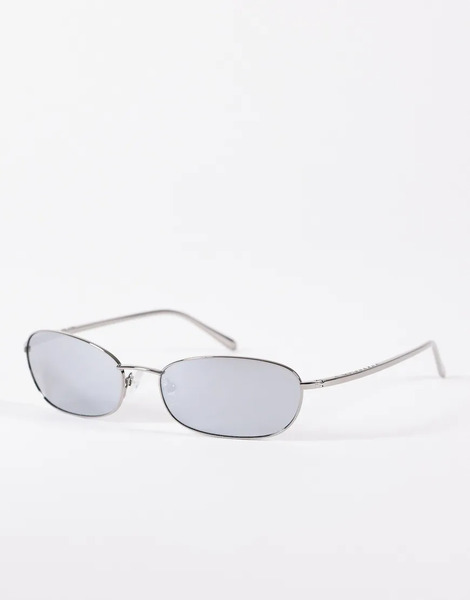  A.kjaerbede Gafas De Sol Gris Plomo Con Montura Fina Ovalada De Metal Y Lentes Plateadas Reflectantes Jack De A.kjaerbede-plateado 