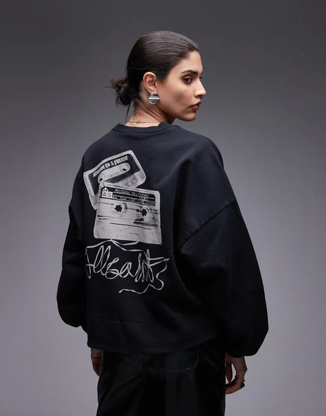  Allsaints Sudadera Negra Lila Reel De Allsaints-negro 