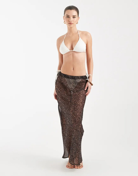  Aray Falda Playera Larga Transparente Con Estampado De Leopardo De Aray-brown 