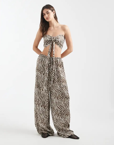  Aray Pantalones Playeros Con Estampado De Cebra De Aray-multicolor 