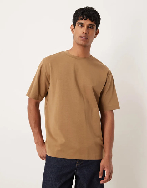  Arket Camiseta Marrón Extragrande De Manga Corta De Tejido Entrelazado Grueso Efecto Neopreno De Arket-brown 