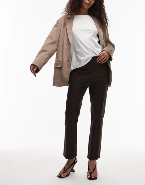  Arket Pantalones Marrones Elásticos De Pernera Slim Con Detalle De Costura En La Parte Delantera De Arket-brown 