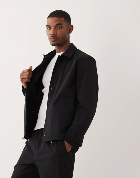  Arket Sobrecamisa Negra Con Botones De Presión En La Parte Delantera De Arket (parte De Un Conjunto)-negro 