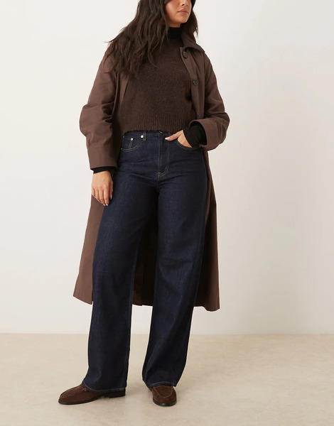  Arket Vaqueros De Talle Alto Y Pernera Holgada Con Lavado Azul Añil Oscuro Enjuagado Coral De Arket-azul Marino 