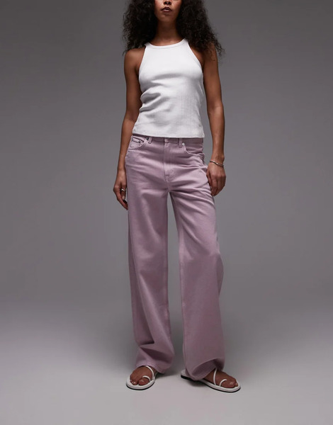  Arket Vaqueros Lilas De Pernera Holgada Y Talle Alto De Arket-rosa 