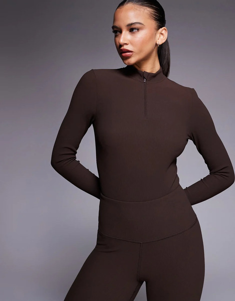  Asos Body Interior Marrón Café Con Interior Afelpado Y Tratamiento Térmico De Canalé De Asos 4505 Ski-brown 