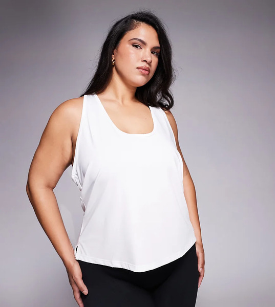  Asos Camiseta Deportiva Blanca Cómoda De Tirantes De Tejido Ligero De Secado Rápido Icon De 4505 Curve-blanco 