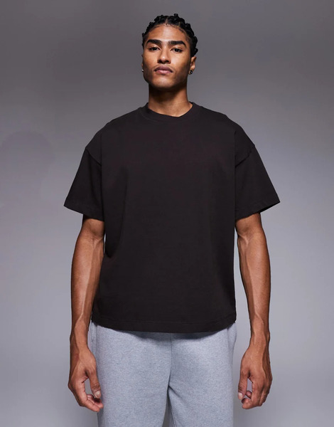  Asos Camiseta Deportiva Corta Marrón Lavado De Corte Cuadrado De Algodón Grueso Con Acabado De Secado Rápido De 4505-brown 