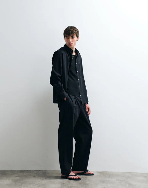  Asos Collective Asos Collective Ac-b-253 - Parte De Un Conjunto - Pantalones Negros De Corte Recto Clásico De Mezcla De Lino 