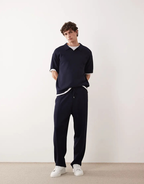  Asos Collective Joggers Azul Marino De Corte Suelto De Punto Compacto De Asos Collective (parte De Un Conjunto)-neutro 