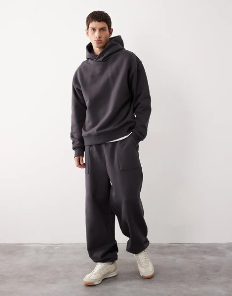  Asos Collective Joggers Gris Carbón Con Bajos Ajustados Distintivos De Tejido Muy Grueso De Asos Collective Ac-b-2571 
