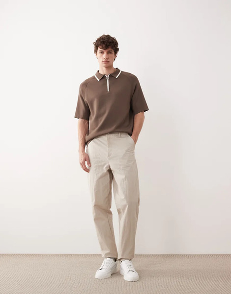  Asos Collective Pantalones Chinos Color Crudo De Corte Carrot De Mezcla De Algodón Y Nailon De Asos Collective Ac-b-252-blanco 