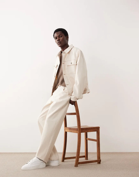  Asos Collective Vaqueros Color Crudo De Corte Recto Clásico De Denim Crudo De Asos Collective Ac-b253 (parte De Un Conjunto)-blanco 